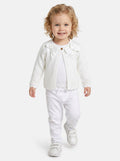 Baby Girl Cardigan with 2 Big Bows - White