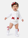 Baby Girl Catarina Collection 2-piece Spanish Knitted Set - White & Red