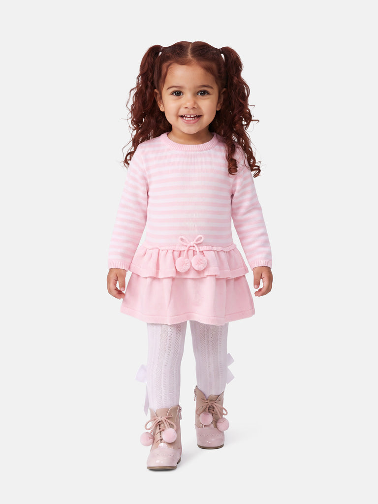 Baby Girl Carlota Collection Knitted Dress - Baby Pink