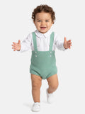 Baby Boy Rafael Collection 2-Piece Knitted Romper & Shirt Set - Mint Green