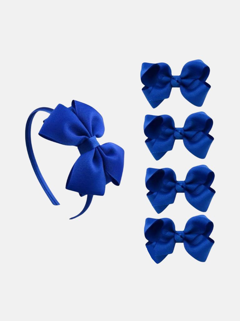 Baby Girl Hair Accessories 5 Pieces Set - Royal Blue