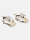 Baby Girl Shiny PU Infant Shoes with Large Satin Bow - Jaguar