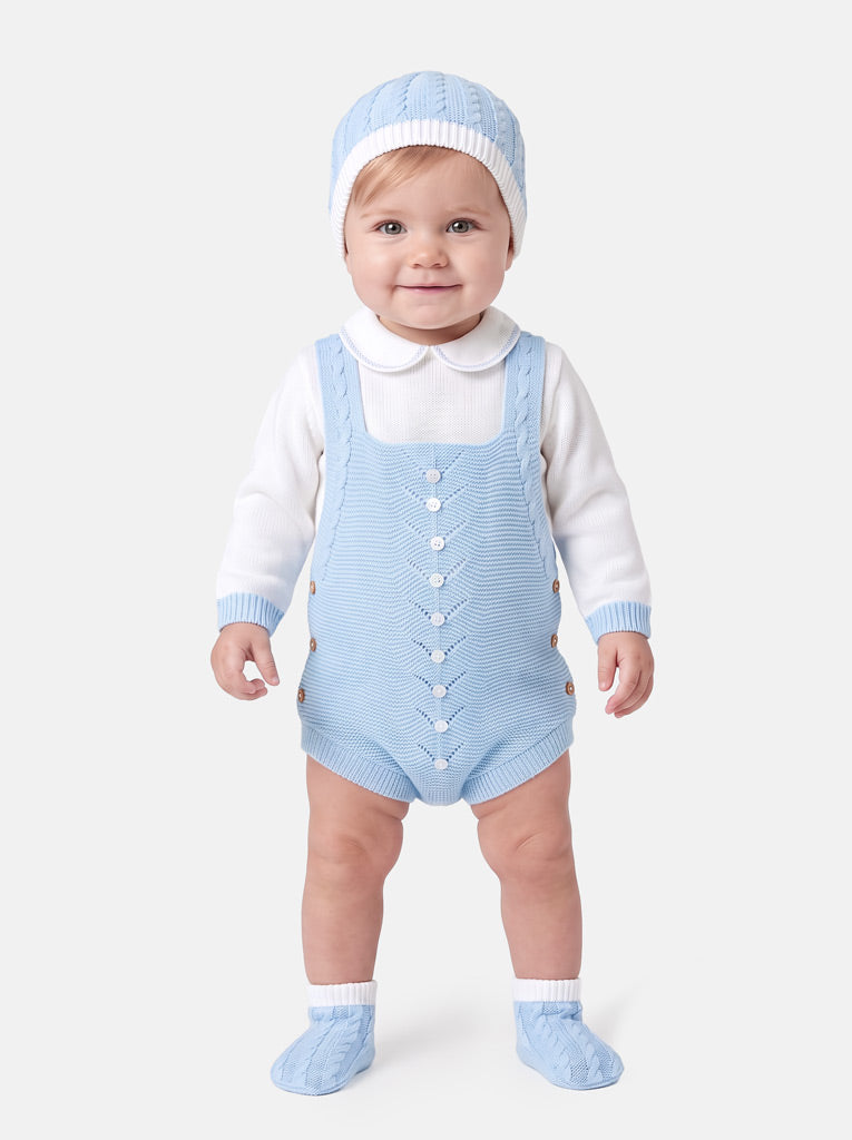 Baby Rafi Collection 4-piece Spanish Knitted Set - Baby Blue