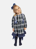 Baby Girl Ava Collection Tartan Spanish Dress - Navy Blue