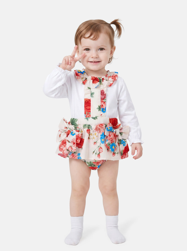 Baby Girl Camelia Collection 2-piece Top & Bloomers Set - Cream