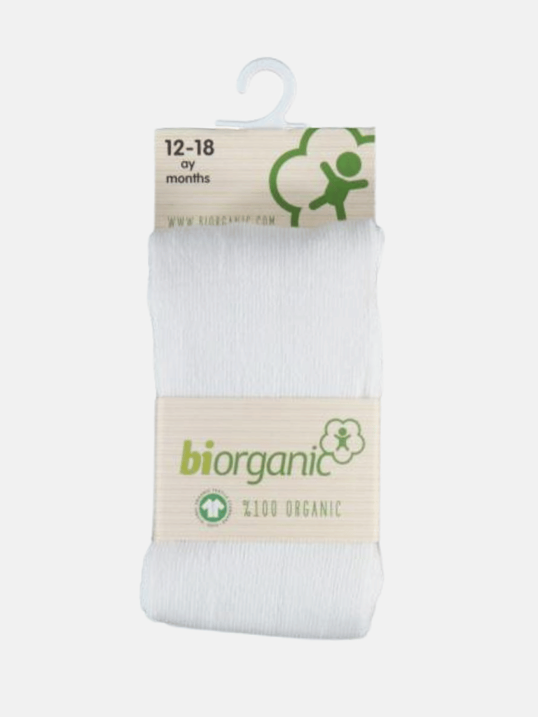 Baby Unisex Biorganic Tights - Ivory White