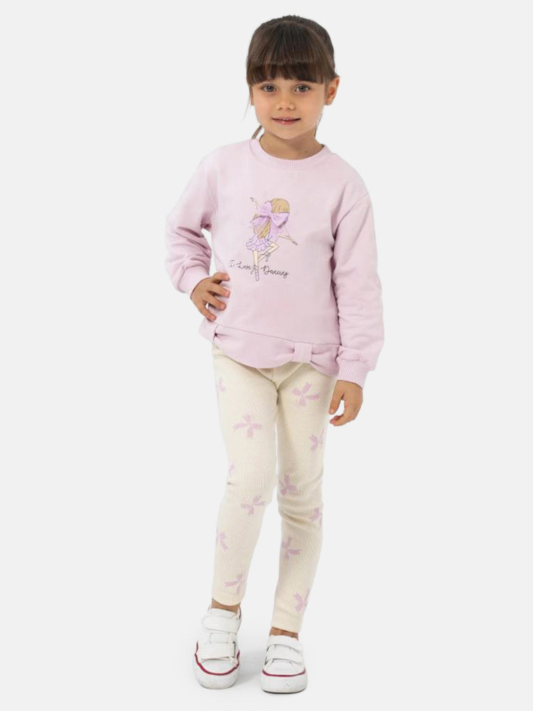 Baby Girl "Ballerina" Collection Long Sleeve 2-Piece Set - Lilac Purple