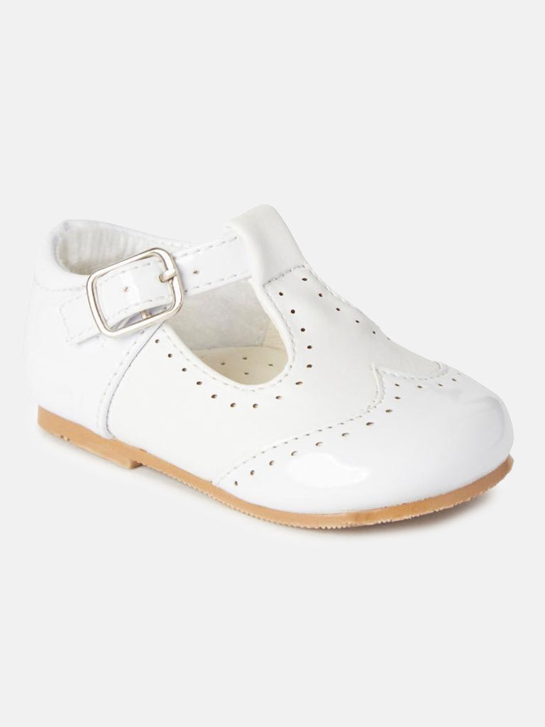 Baby Boy Buckle Strap Shoes Jackie Collection - White