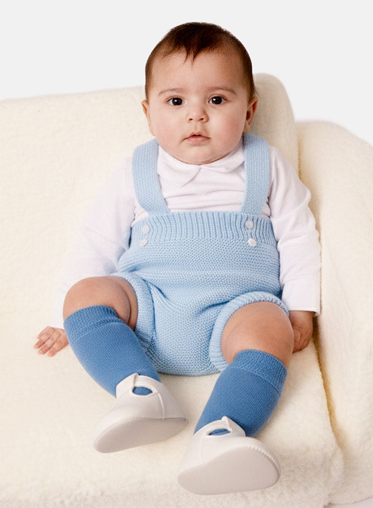 Baby Boy Rafael Collection 2-Piece Knitted Romper & Shirt Set - Baby Blue