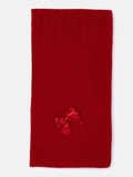 Baby Knitted Spanish Blanket with Satin Bow - Red