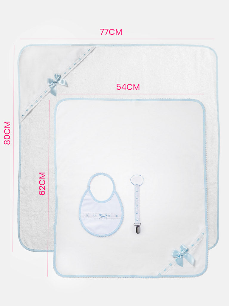 Newborn Essentials Duo Towel 4-Piece Gift Box Set - Baby Blue