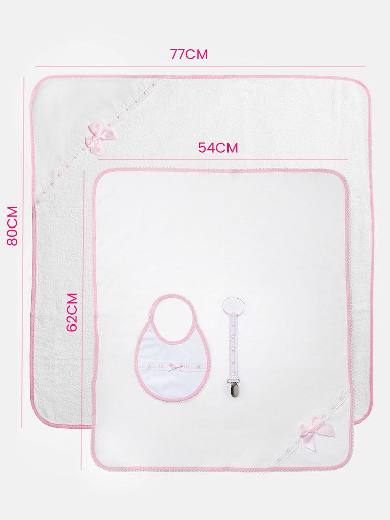 Newborn Essentials Duo Towel 4-Piece Gift Box Set - Baby Pink
