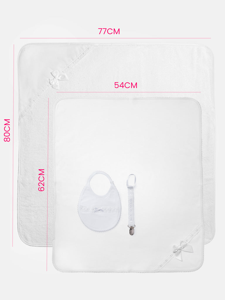 Newborn Essentials Duo Towel 4-Piece Gift Box Set - White