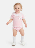Baby Girl Dalia Collection 2-piece Spanish Knitted Set - Baby Pink