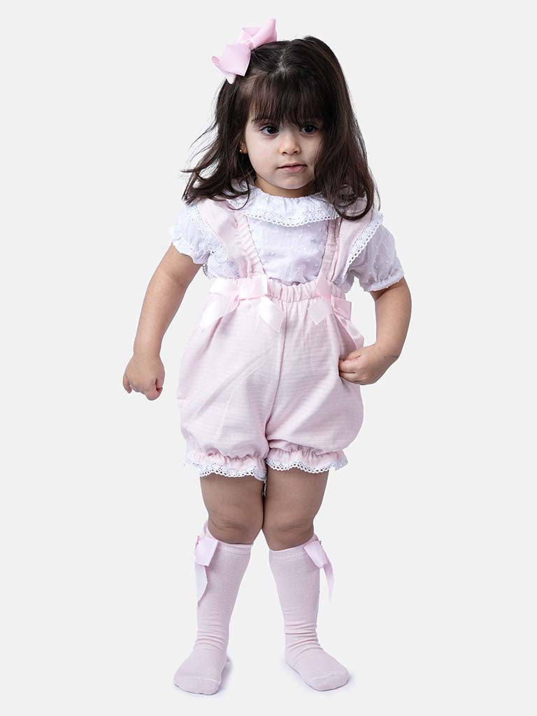 Baby Girl Mira Collection Spanish Dotted Jumpsuit - Pink