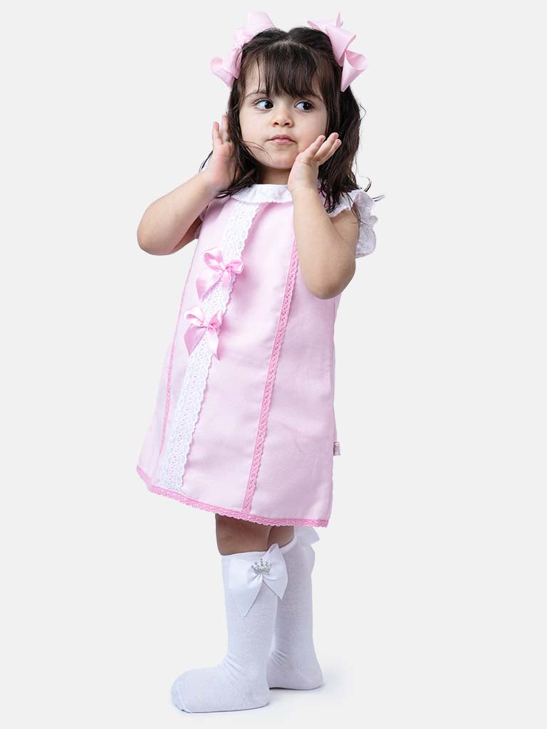 Baby Girl Lia Collection Pink Spanish Dress with Bows
