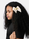 Baby Girl Crown with Bow Handmade Hairclip - Beige