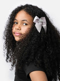 Baby Girl Crown with Bow Handmade Hairclip - Grey