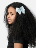 Baby Girl Crown with Bow Handmade Hairclip - Baby Blue