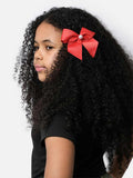Baby Girl Pearl with Bow Handmade Hairclip - Red