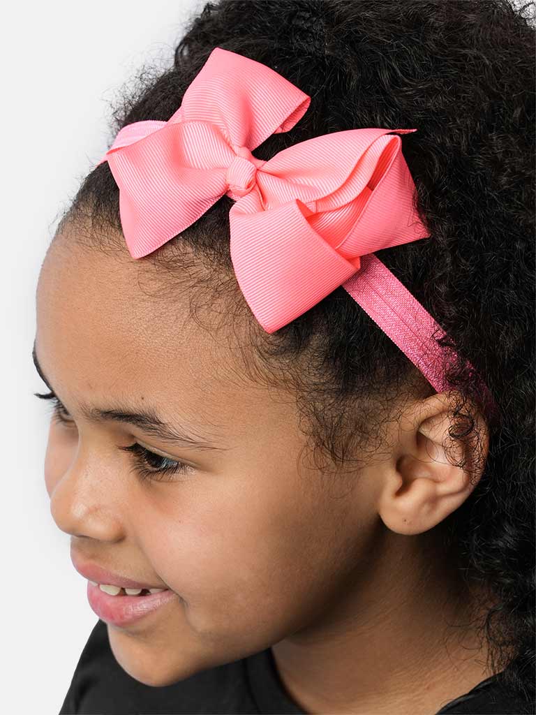 Baby Girl Satin Bow Headband-Pink