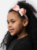 Baby Girl Satin Bow Headband - Light Peach