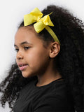 Baby Girl Satin Bow Headband - Lemon Yellow