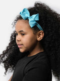 Baby Girl Satin Bow Headband - Sky Blue