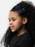 Baby Girl Satin Bow Headband - Navy Blue