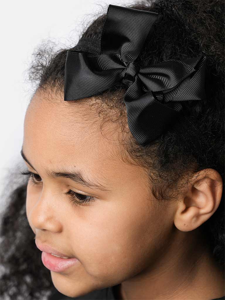 Baby Girl Satin Bow Headband-Black