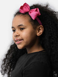 Baby Girl Satin Bow Headband - Fuchsia Pink 2