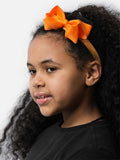 Baby Girl Satin Bow Headband - Orange