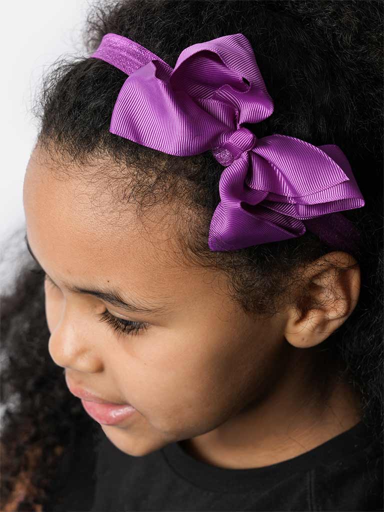 Baby Girl Satin Bow Headband-Violet