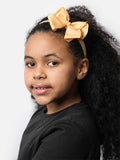 Baby Girl Satin Bow Headband - Sunny Yellow