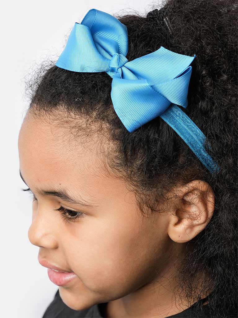 Baby Girl Satin Bow Headband-Blue