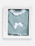 Baby Girl 3-piece Eyelet Knitted Gift Box Set - Mint Green