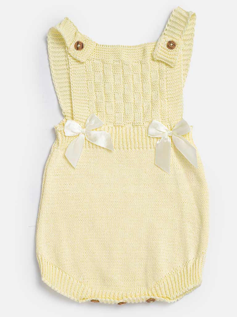 Baby Girl 4-piece Checked Knitted Gift Box Set - Lemon Yellow