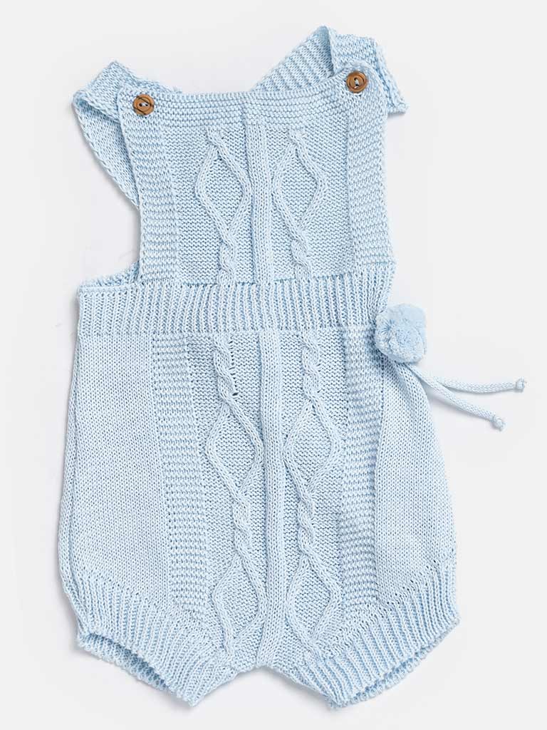 Baby Boy Javi Collection 2-piece Baby Blue Pom-pom Knitted Set