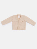 Baby Boy Double Pom-Pom Cardigan - Beige