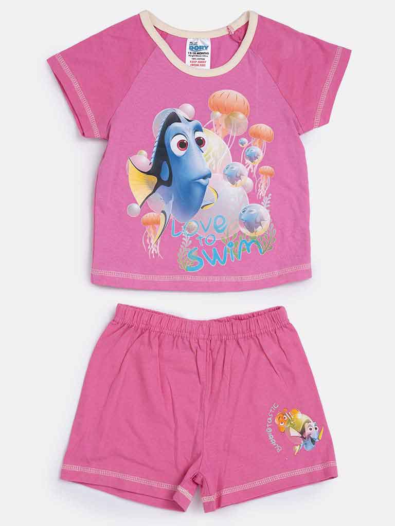 Finding Nemo Dory Baby Girl Short Pyjama Set - Pink