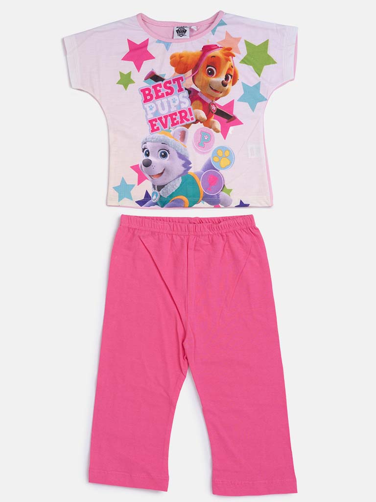 Paw Patrol Baby Girl Short Sleeve Pyjama Set-Pink