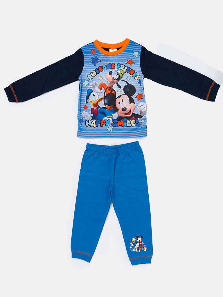 Mickey Mouse Baby Boy Long Pyjama Set-Blue