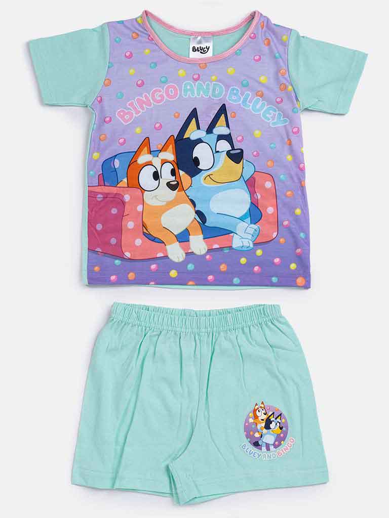 BLUEY Baby Boy Short Pyjama Set-Mint Blue