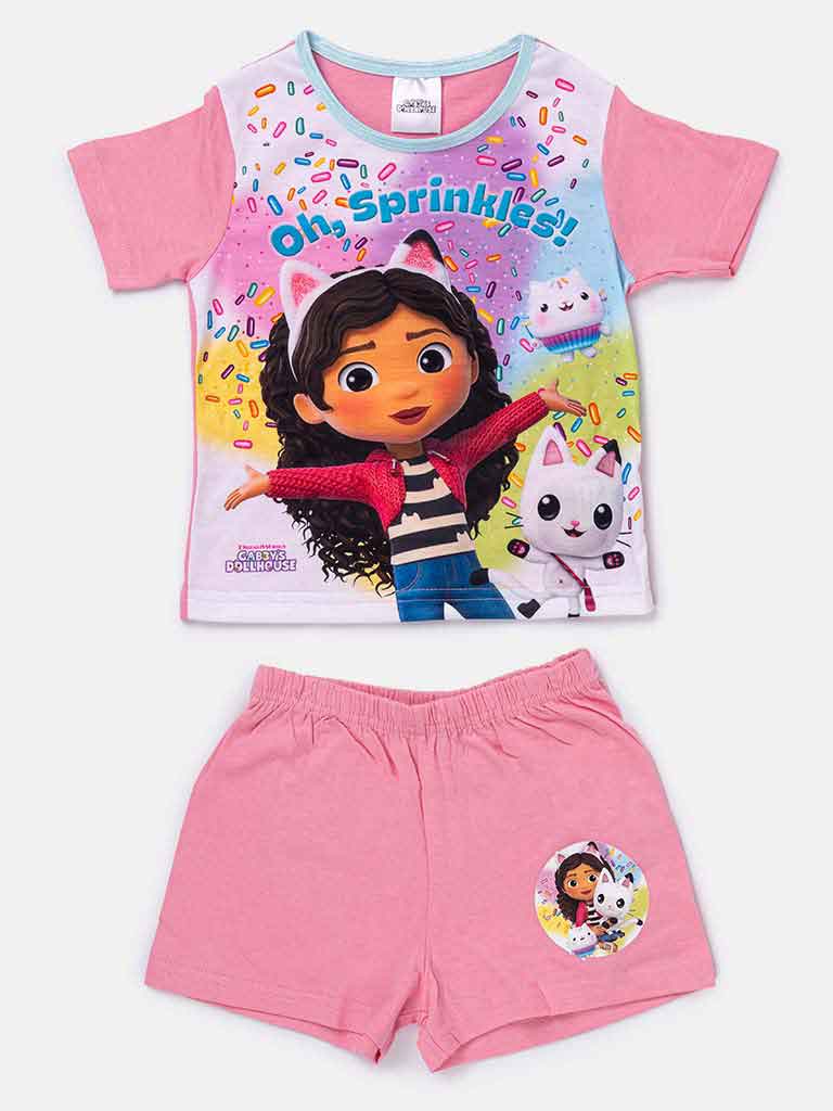 Gabby's Dollhouse Baby Girl Short Pyjama Set-Pink