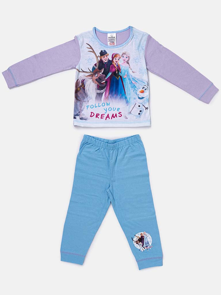 Frozen Baby Baby Girl Long Pyjama Set-Purple & Blue