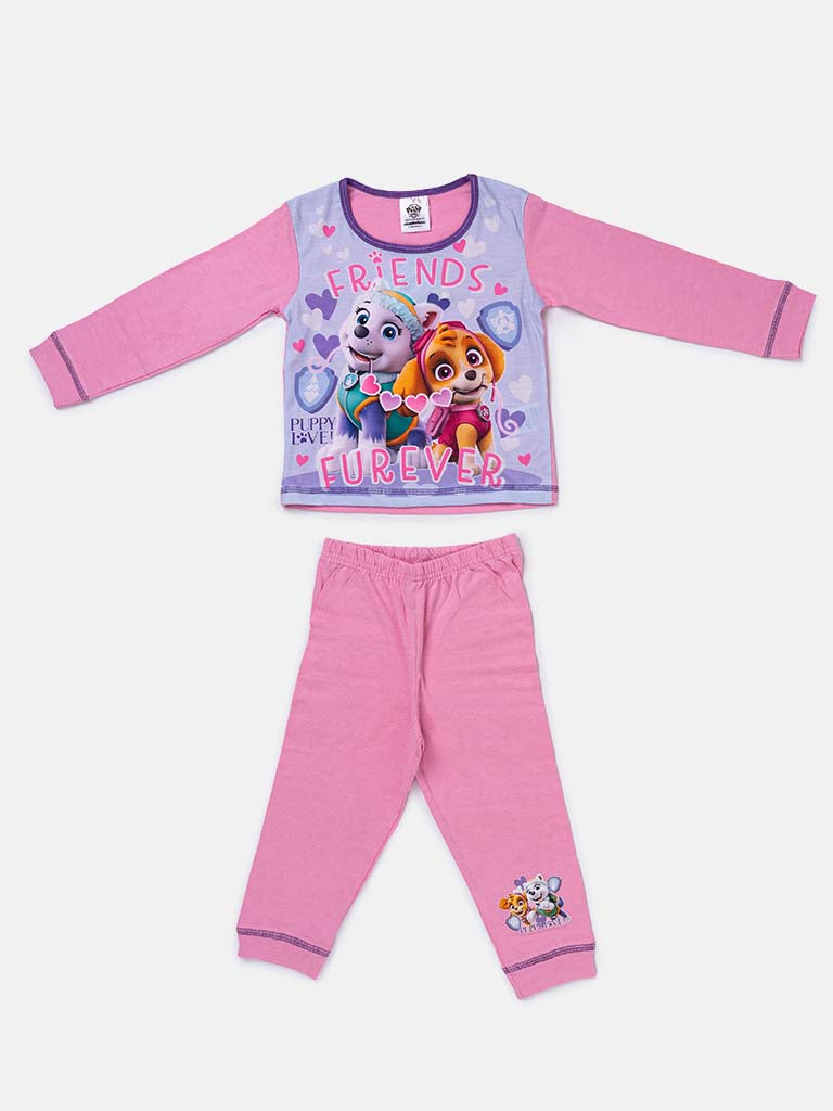 Paw Patrol Baby Girl Long Pyjama Set-Pink & Purple