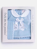 Baby Girl 3-piece Bunny Knitted Gift Box Set - Baby Blue