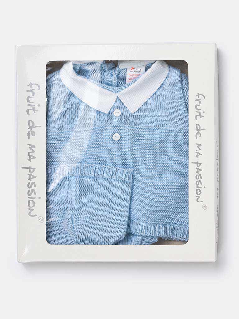 Baby Boy 3-piece Everyday Knitted Gift Box Set-Baby Blue