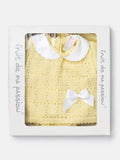 Baby Girl 3-piece Knitted Gift Box Set with Bow - Lemon Yellow
