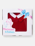 Baby Boy 3-piece Dual Pom-pom Knitted Gift Box Set - Red